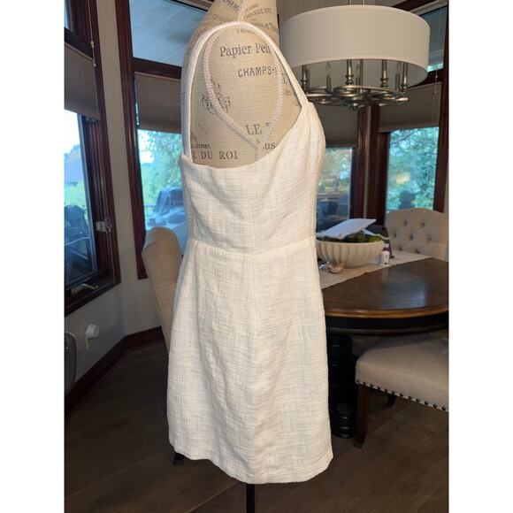 Abercrombie & Fitch Tweed Sleeveless Tailored Mini Dress White Size Large EUC - Picture 5 of 7